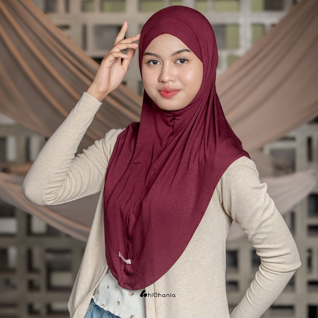 hiGhania - Hijab Bergo Instan Bandana Khiban Rayon Viscose Aisha Series
